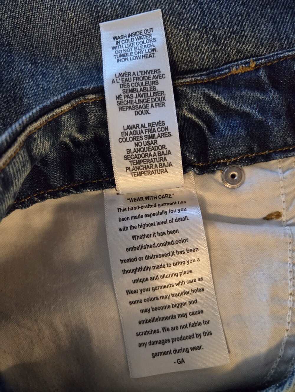 Good American Good Vintage High Rise Distressed Straight Leg Cotton Jeans, 8/29 - Picture 6 of 15